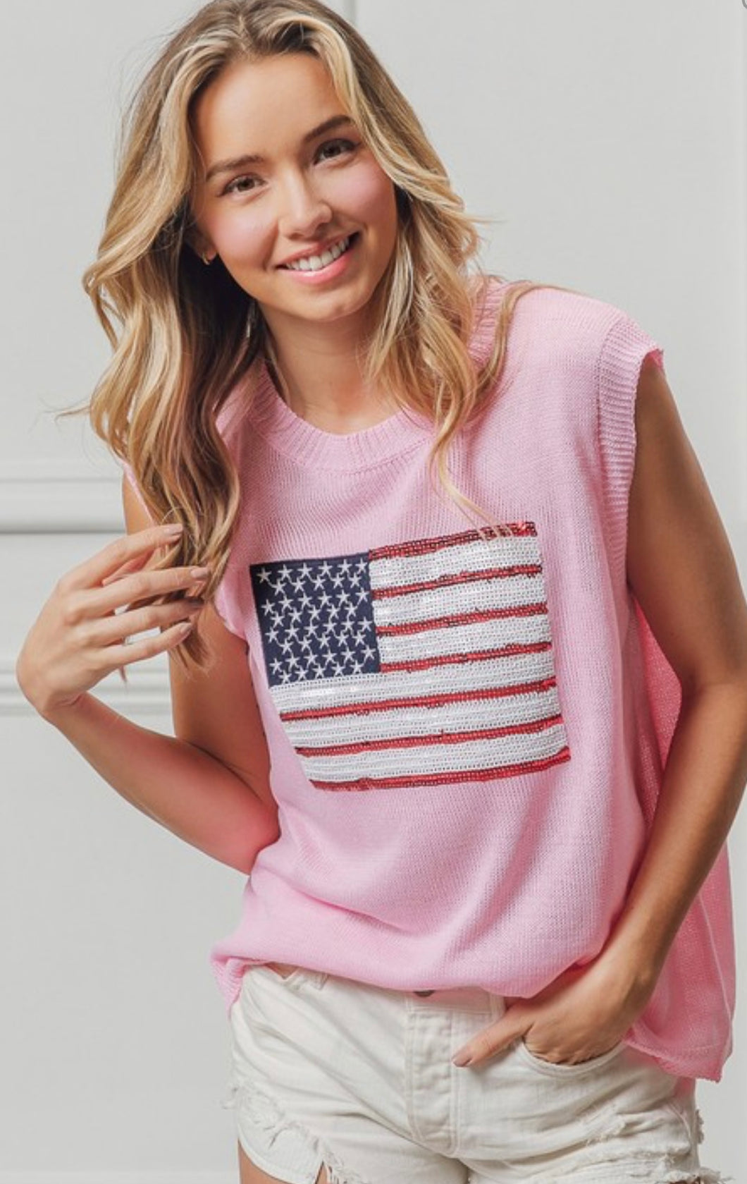 Sequin American Flag Tank