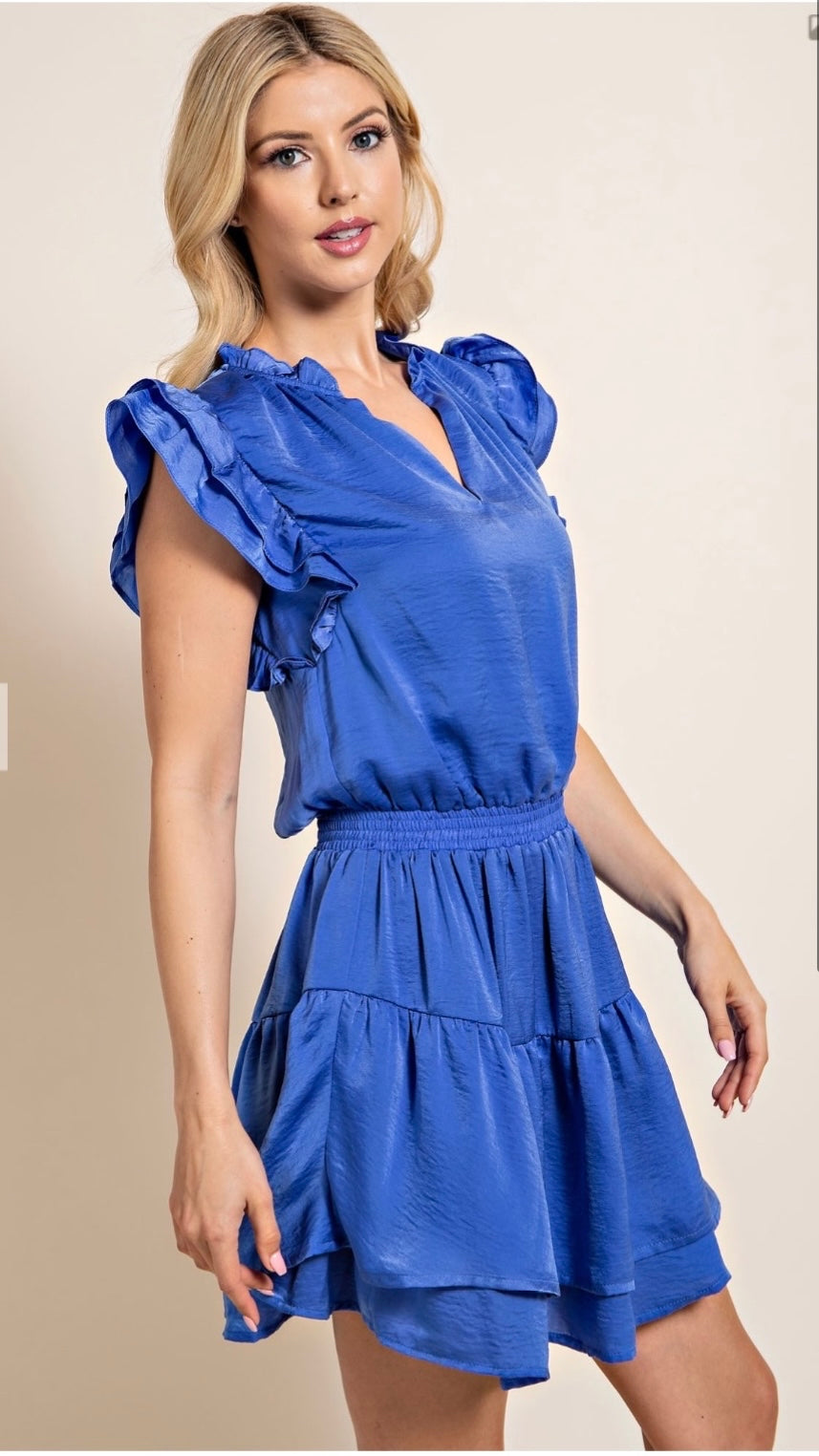 Ruffle V-Neck Dress