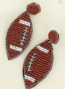 Beaded football earrings