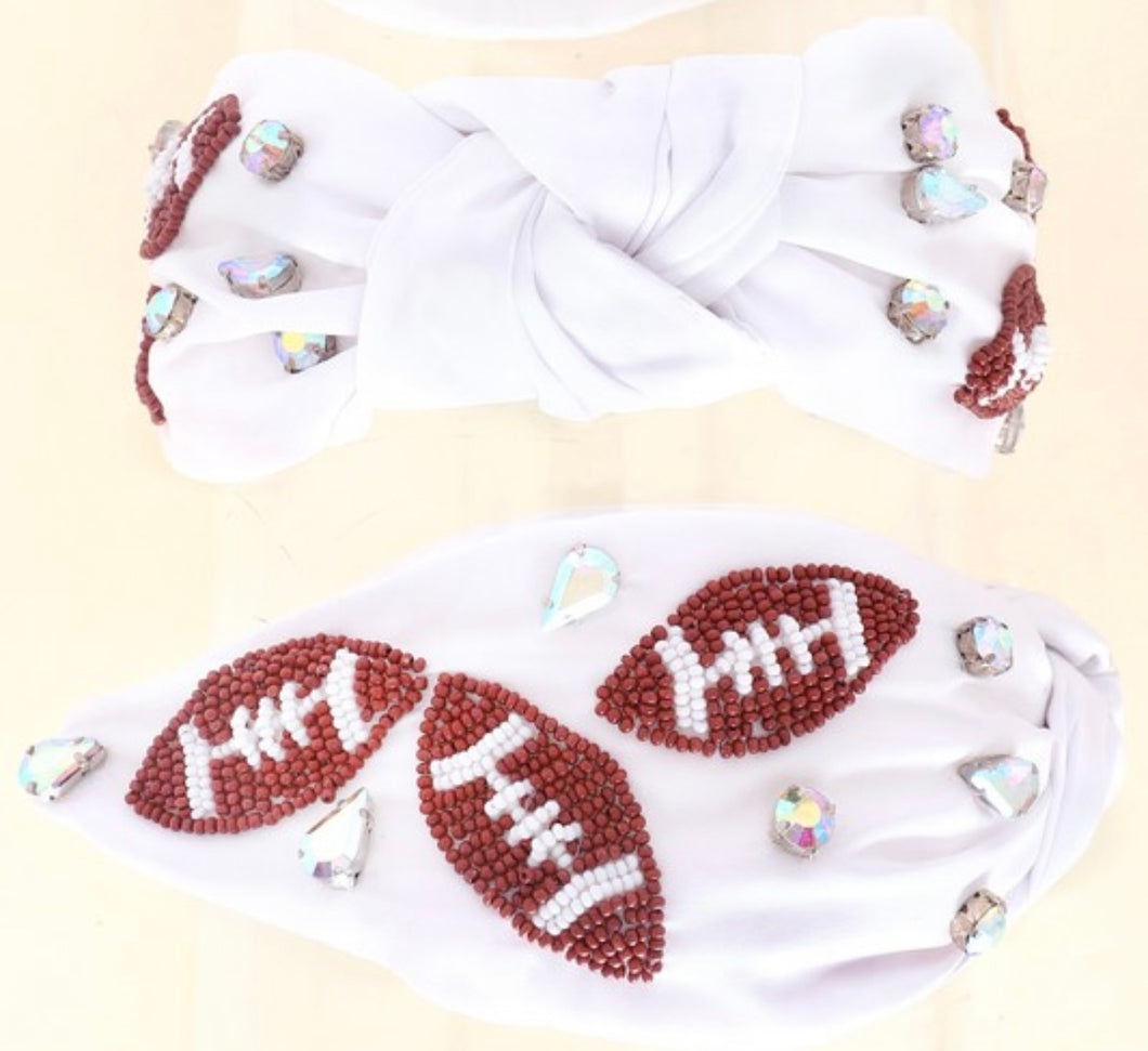 Beaded Football headband